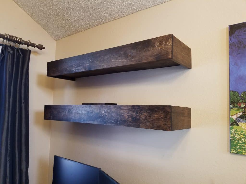 How To Stain Wood Floating Shelves