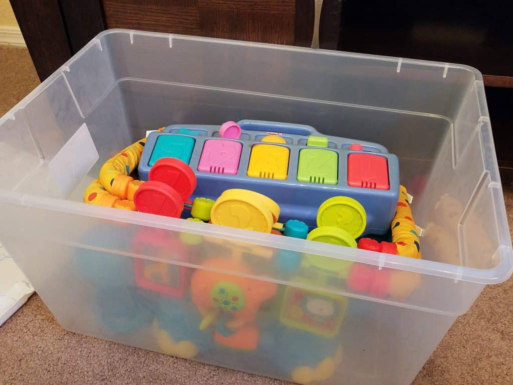 Storing toys in bins