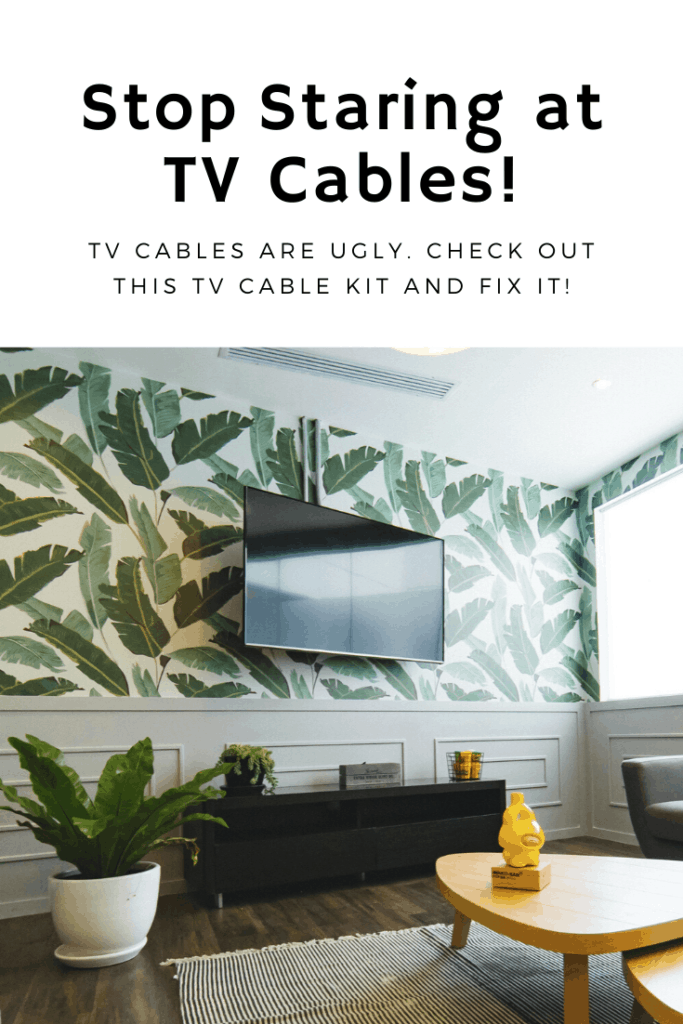 The CableClear kit can hide your tv wires in the wall. Cable clear in wall tv cable kit. Houseplant, home decor, moulding, wall mount tv. In wall tv cable kit, cable clear, cable in wall kit, in wall tv cable kit. Wall mount tv cables hider, hidden cables, hide wall mounted tv wires, tv wire hider #AD #HomeDecor #Organization