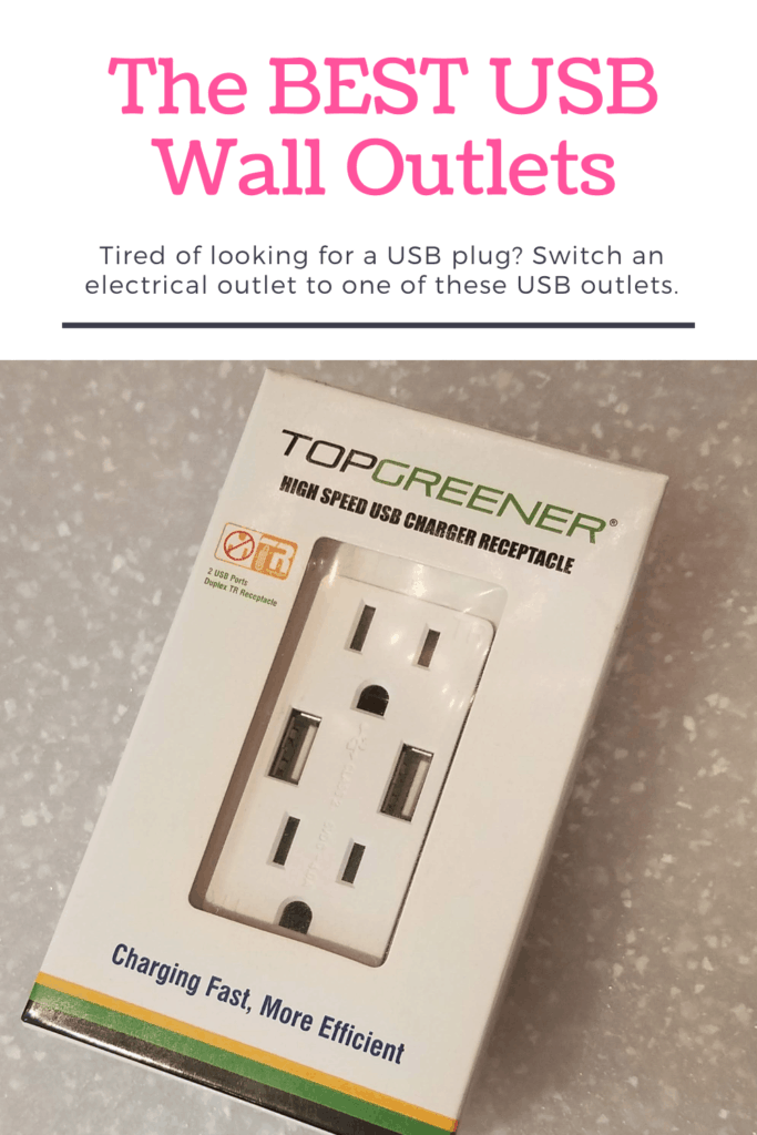 The BEST USB wall Outlets - Tired of looking for a USB plug? Switch a standard electrical outlet to one of these USB outlets. It's an easy DIY home upgrade that adds a ton of functionality to your home.
