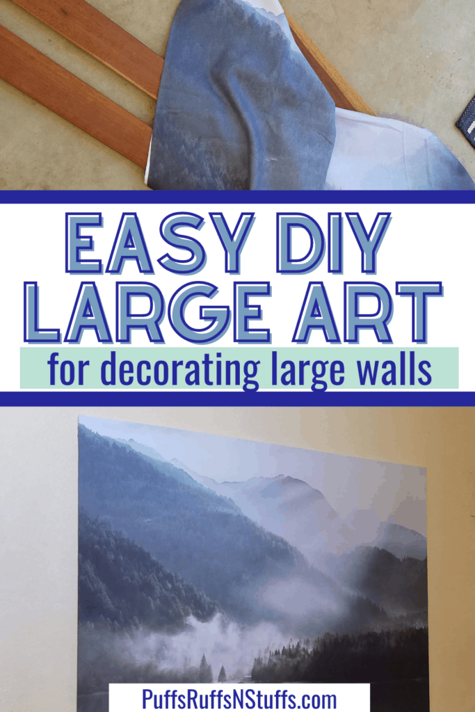 Easy DIY large art for decorating large walls. DIY large wall art, cheap art ideas big wall.