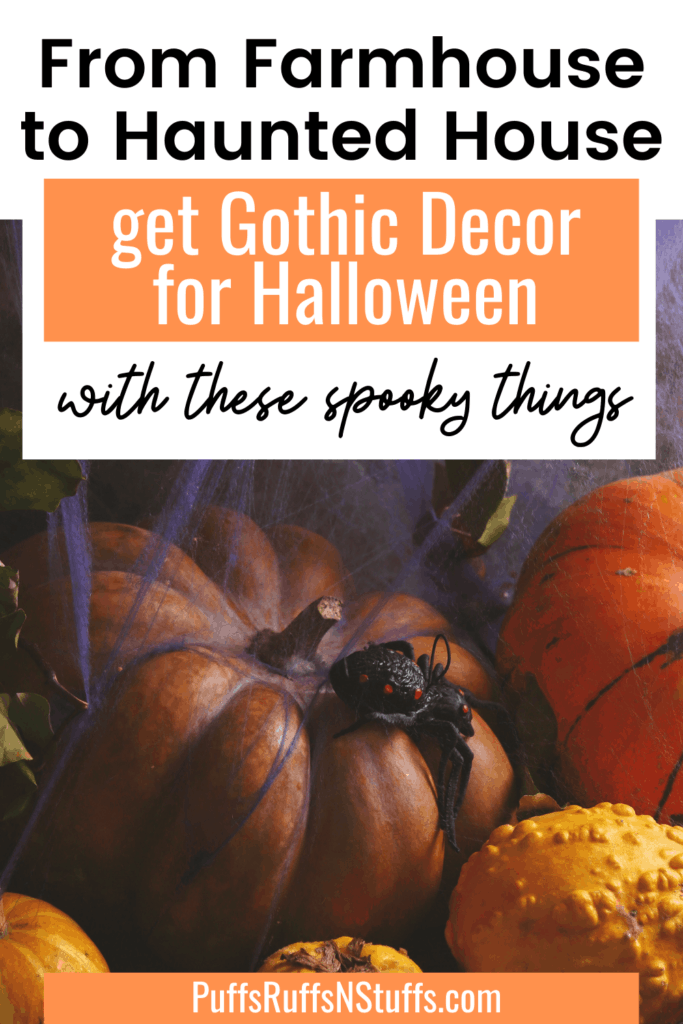 From Farmhouse to Haunted House - check out these picks to decorate your house this Halloween. Find great ways to decorate your house with these Gothic Halloween Decor Pics. Decorate your house for Halloween. Halloween party decor. #AD #Halloween #HalloweenDecor