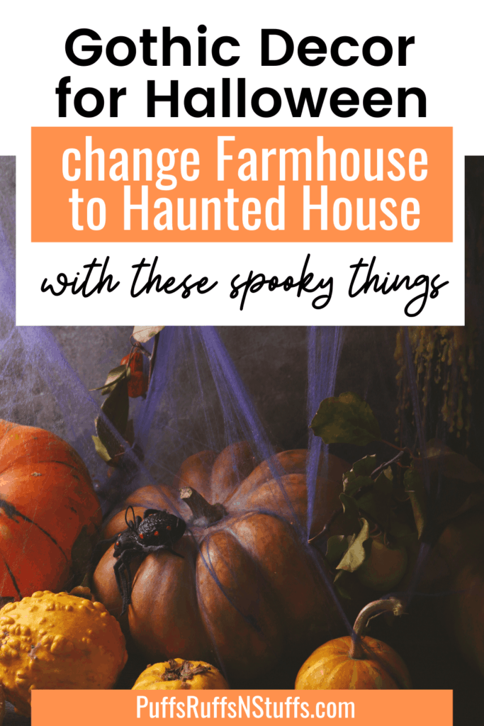 From Farmhouse to Haunted House - check out these picks to decorate your house this Halloween. Find great ways to decorate your house with these Gothic Halloween Decor Pics. Decorate your house for Halloween. Halloween party decor. #AD #Halloween #HalloweenDecor