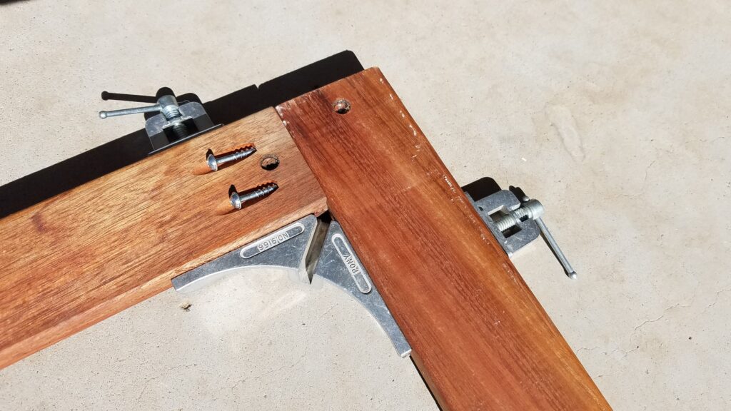 Pocket holes added to my wood frame. Large wall decor ideas for living room, cheap art ideas big wall.
